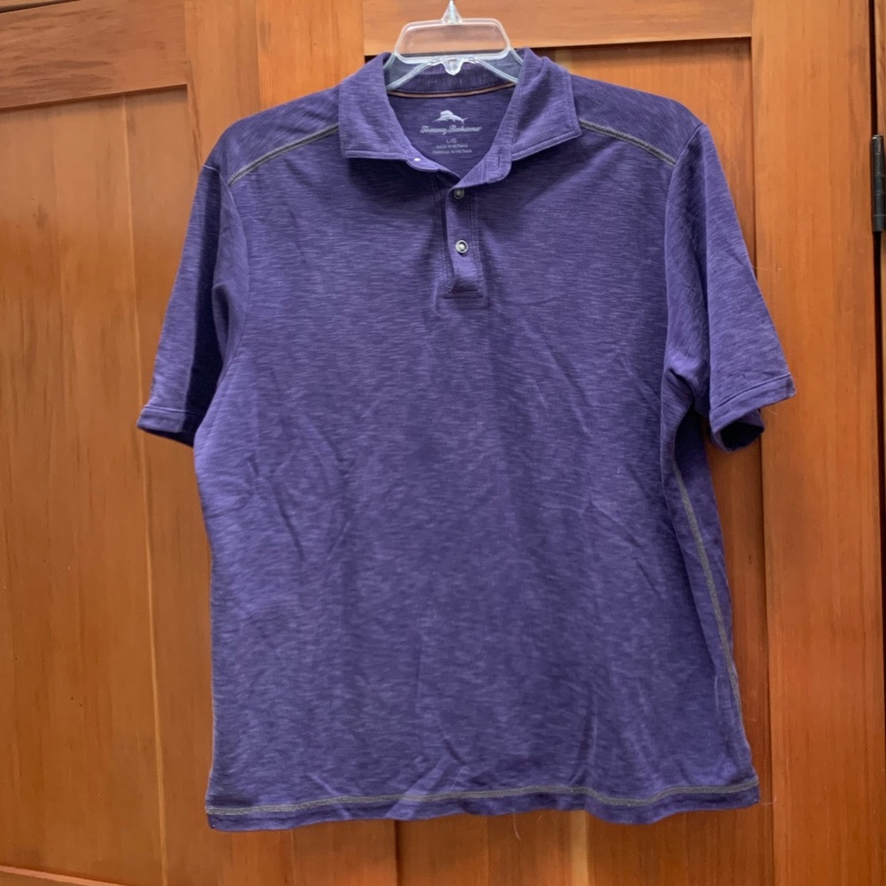 Tommy Bahama purple three button polo, Large